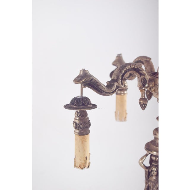 French Silvered Metal Floor Lamp with Four Lights, 1920 For Sale - Image 6 of 11