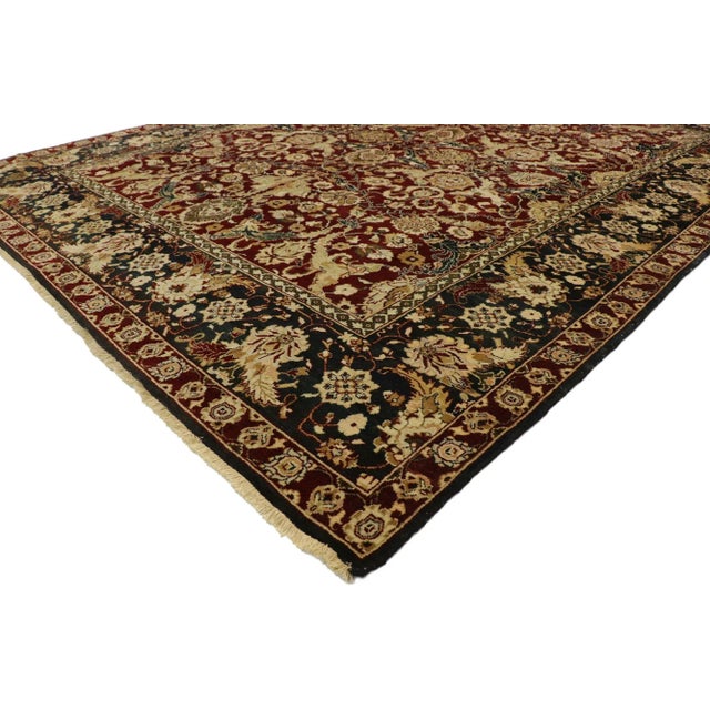 Victorian Traditional Vintage Indian Rug With Baroque Damask Style - 07'09 X 09'09 For Sale - Image 3 of 11