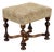 William and Mary Style English 1900s Stool with Turned Legs and X-Form Stretcher For Sale