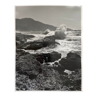 Vintage Americana Black and White Photograph of California Seascape For Sale