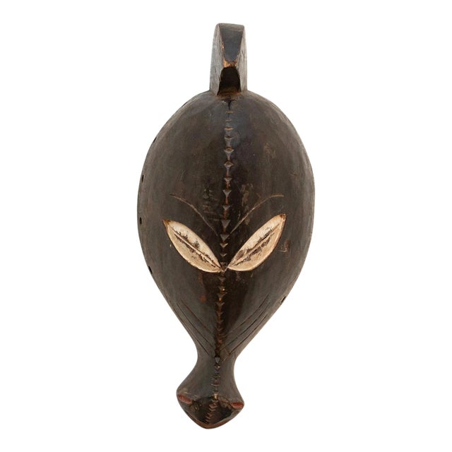 Ebonized Wood Elephant Carved Mask For Sale