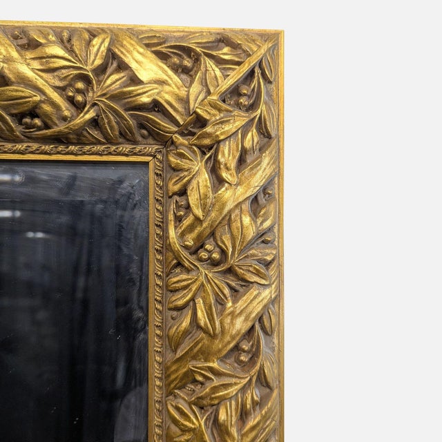 Carved Leaves and Berries Wood Mirror For Sale - Image 4 of 6