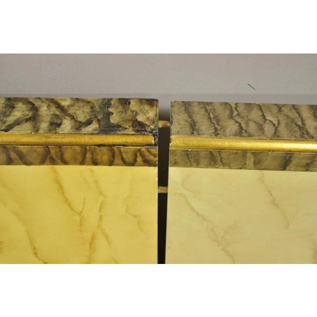 Late 20th Century Italian Regency Cream & Gold Gilt Lacquered Urn Pedestal Dining Table - 3 Leaves For Sale - Image 14 of 16