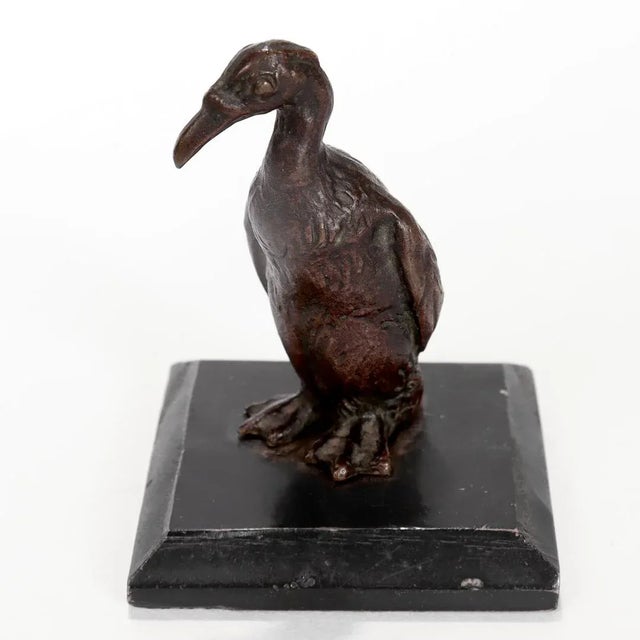 Bronze Vintage Miniature Bronze Cormorant Figurine or Sculpture For Sale - Image 8 of 11