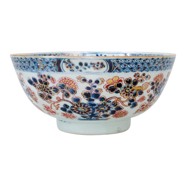 1770 Dutch-Decorated Chinese Export Imari Porcelain Bowl For Sale