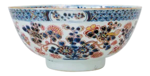 1770 Dutch-Decorated Chinese Export Imari Porcelain Bowl