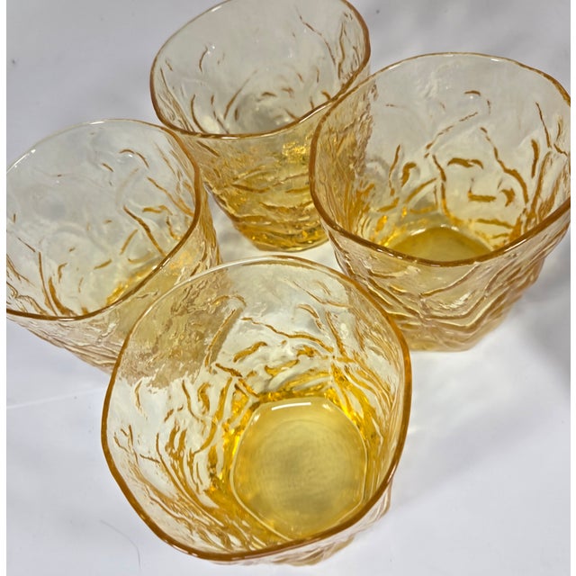 Lemon Crinkle Lowballs- Set of Four For Sale - Image 9 of 13