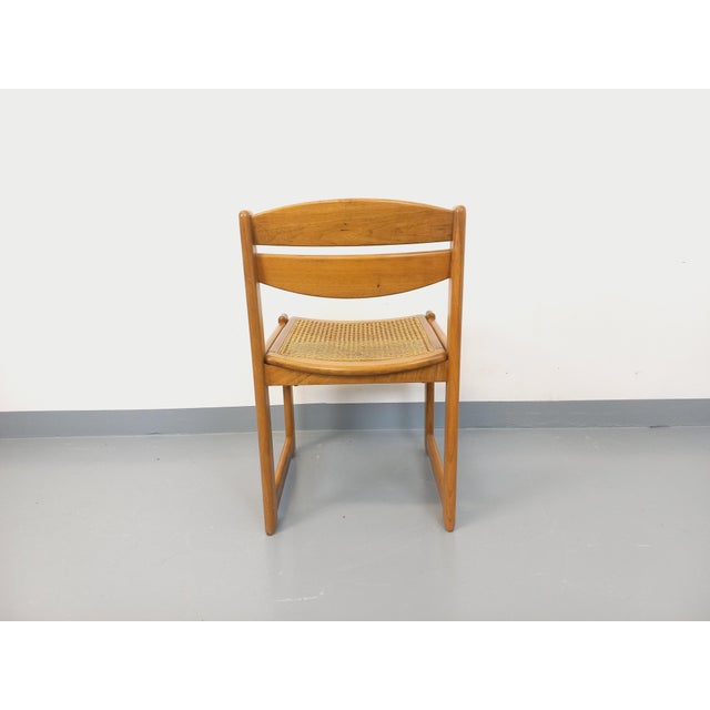 Vintage Sleigh Chair in Beech and Cane, 1980s For Sale - Image 6 of 13