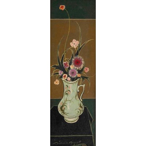 Oil on canvas by simon-auguste depicting a bouquet of flowers, early 20th century. Early 20th-century oil on canvas by...