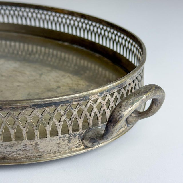 Large Silver Plated Tray by Le Couvert Francais, 1950s For Sale - Image 4 of 12