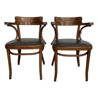 Vintage Mundus Steam Bentwood Captain's Dining Chairs - A Pair For Sale