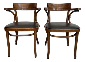 Vintage Mundus Steam Bentwood Captain's Dining Chairs - A Pair