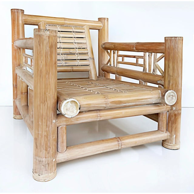 Antonio Budji Layug Style Vintage Coastal Bamboo Chair For Sale - Image 10 of 10