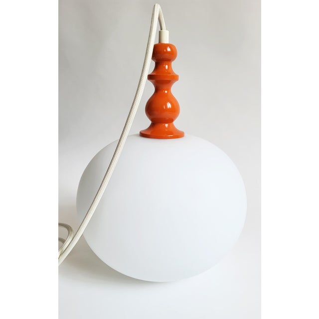 Exquisite mid-century modern glass pendants from the 1960s by Richard Essig. Newly rewired with cream coloured cord (170...