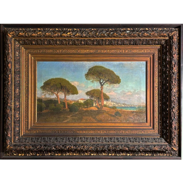 William Stanley Haseltine, View of a Pine Forest on the Sea, 1800s, Oil Painting on Canvas, Framed For Sale - Image 6 of 6