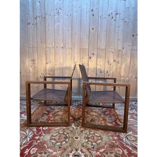 Brown Steel Garden Armchairs, Set of 2 For Sale - Image 8 of 9
