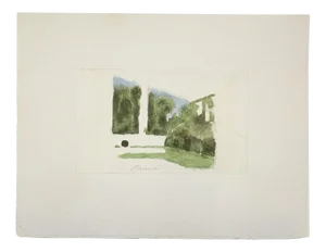Giorgio Morandi, Landscape, Vintage Offset Print, 1973