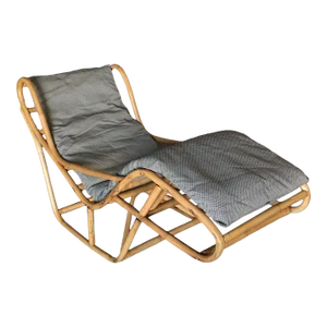 Restored Single-Strand Two-Position Rattan Chaise Lounge