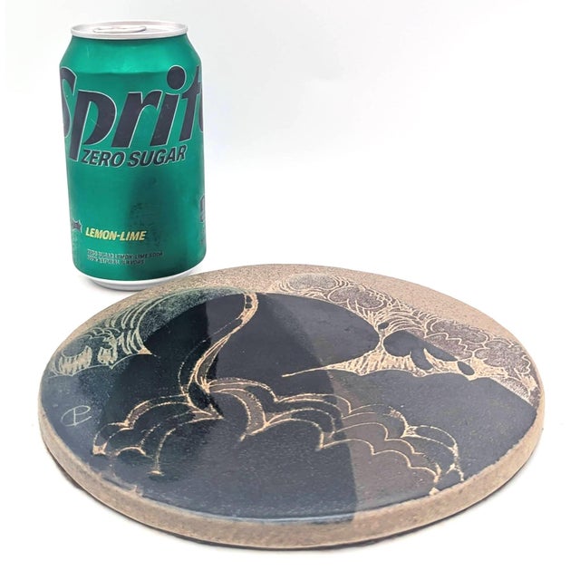 Ceramic 1970s Crich Pottery Studio Glazed Stoneware Trivet by Diana Worthy For Sale - Image 7 of 11