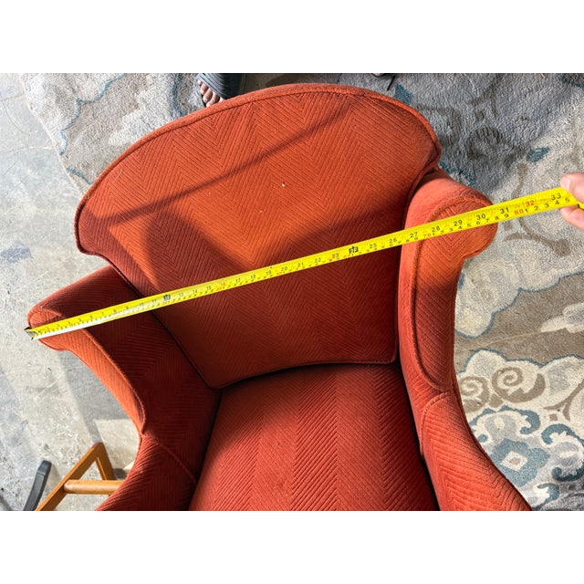 Vintage Georgian Style Wingback Armchair by Sherrill Furniture For Sale - Image 18 of 18