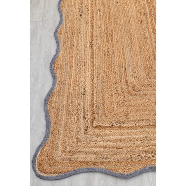 9x12Ft. Grey Wave Scallop Jute Rug For Sale - Image 11 of 12