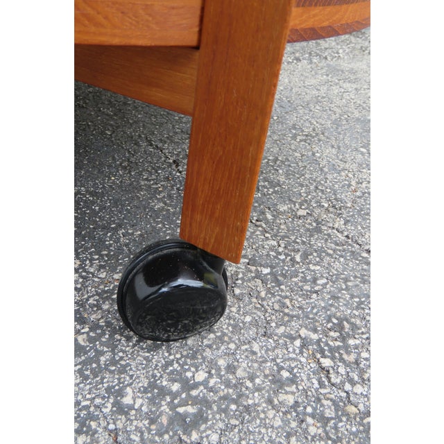 Brown Danish Modern 1960s Round Service Teak Trolley Server Sika Møbler 6067 For Sale - Image 8 of 14