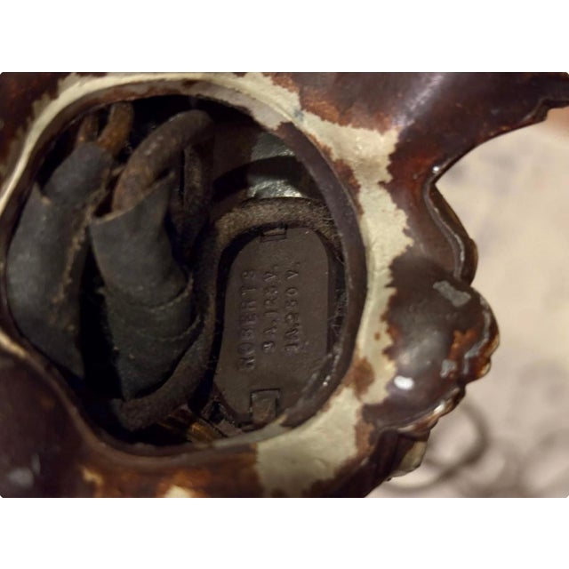 Antique Painted Cast Iron Table Lamps by Roberts Set of 2 For Sale - Image 12 of 13