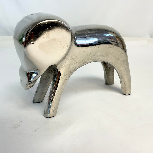 1980s Vintage Danish Boho Chic Abstract Dansk Metal Elephant Sculpture For Sale - Image 6 of 7