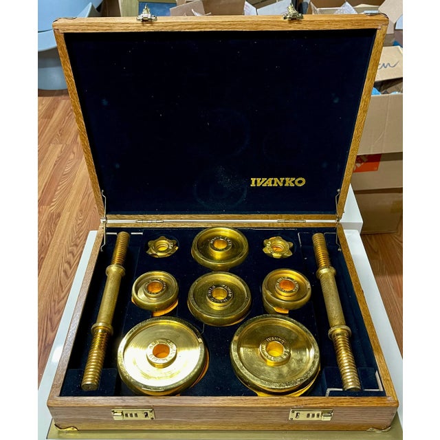 1980s 1980’s Ivanko 22 Karat Gold Plated Weight Set For Sale - Image 5 of 13