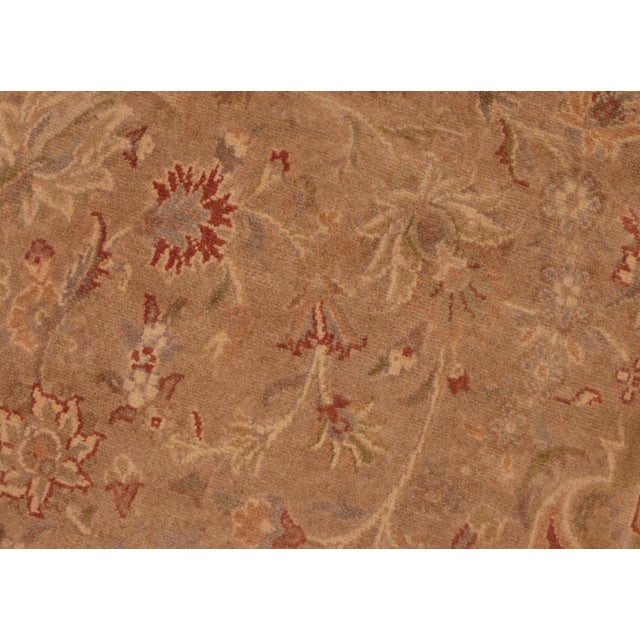 1990's Pak-Persian Taupe/Green Wool Rug - 6'1'' X 9'8'' For Sale - Image 4 of 9