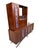 An exceptional and incredibly rare Mid-Century Modern two-piece walnut sideboard with bar cabinet, showcasing bold...