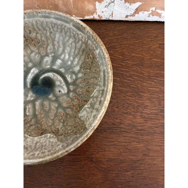Vintage Green Studio Ceramic Pottery Bowl For Sale - Image 9 of 11