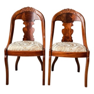 Rococo Revival Side Chairs, c.1845 – Possible Philadelphia Origin, Newly Upholstered For Sale