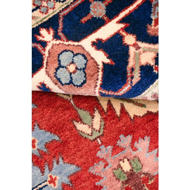 Serapi Rust/Navy Wool Runner- 2' 6'' X 8' 0'' For Sale In New York - Image 6 of 9