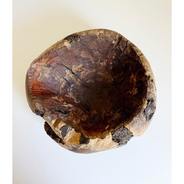 Mid 20th Century 1970s Rustic Burl Wood Vessel For Sale - Image 5 of 12
