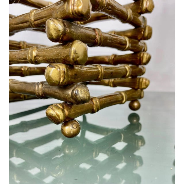 Faux Bamboo & Brass Table Lamp, Italy, 1960s For Sale - Image 11 of 12