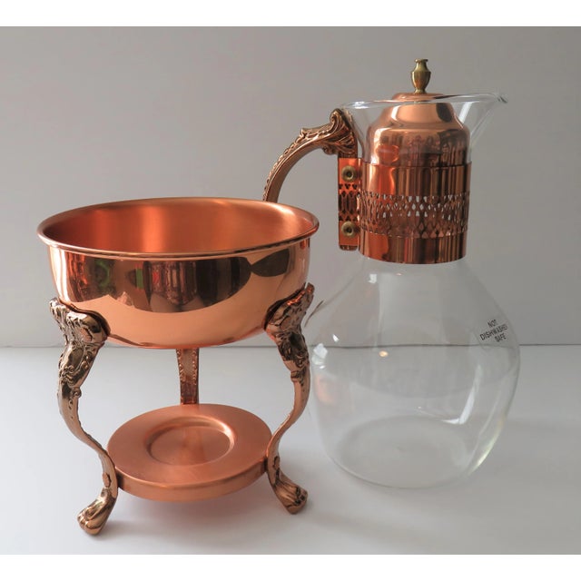 Vintage Princess House Copper Coffee Tea Pot Carafe Warming Stand w/ Lid Excellent pre-owned condition. No damage. Vintage...