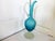 Turquoise and White Sandblasted Glass Carafe, 1970s For Sale - Image 13 of 18