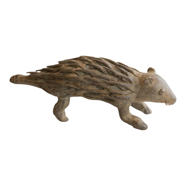Vintage African Porcupine Sculpture For Sale