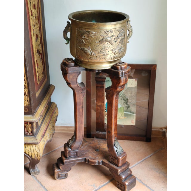 19th Century Japanese Jardinières on Wooden Stands, Set of 2 For Sale - Image 18 of 18