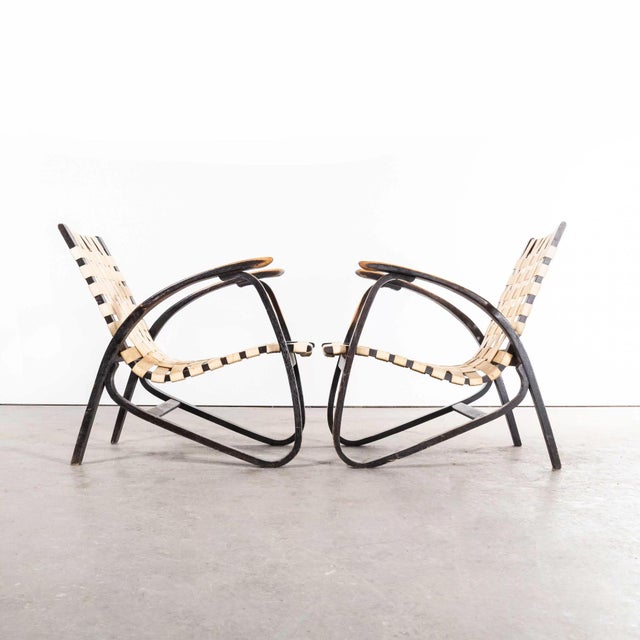 Webbed Bentwood Armchairs from Jan Vanek, 1930s, Set of 2 For Sale - Image 3 of 9
