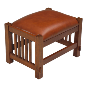 Mission Spindle Stool - Quarter Sawn Oak & Leather