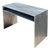 Vintage Wood Grain Metal Console Table For Sale