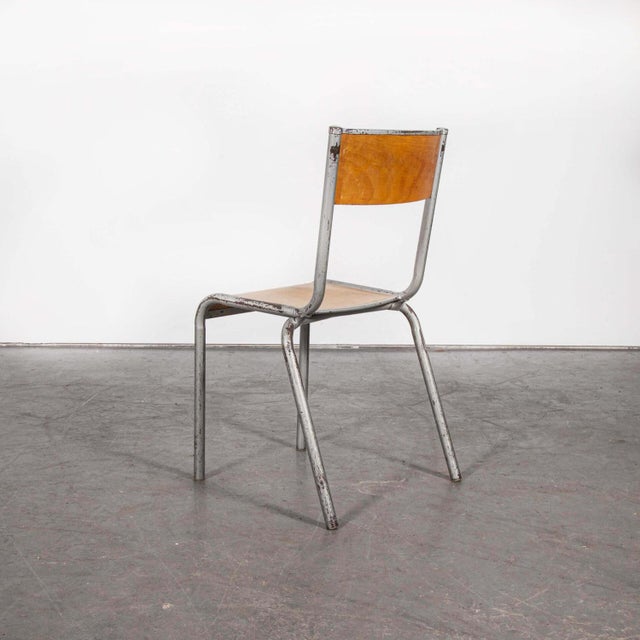 French Silver Stacking Dining Chair from Mullca, 1950s For Sale - Image 10 of 13