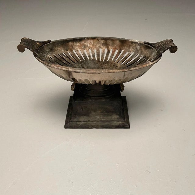 Metal Regency, George III Style, Large Urn Planter, Cast Iron, Brass, England, 20th C. For Sale - Image 7 of 11