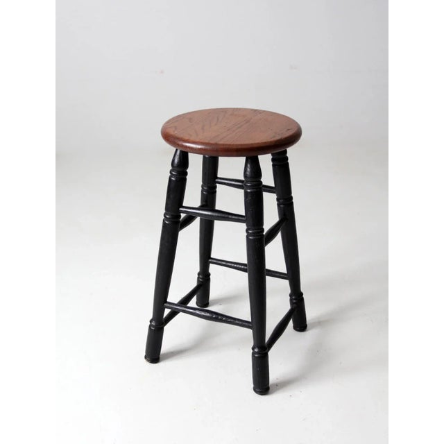 Vintage Wooden Stool For Sale - Image 10 of 12