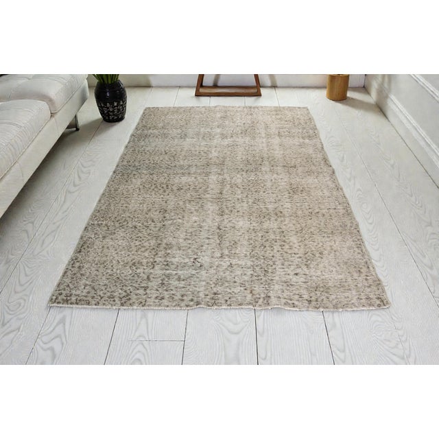 1950s Gray Anatolian Handknotted Wool Carpet For Sale - Image 9 of 9