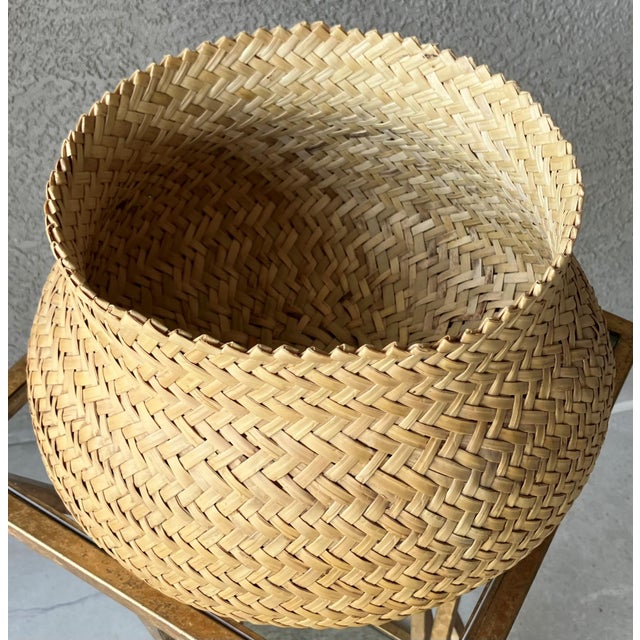 Textile Late 20th-Century Nicely-Sized Tarahumara Handwoven Sotol Leaf Cachepot, Mexico For Sale - Image 7 of 18