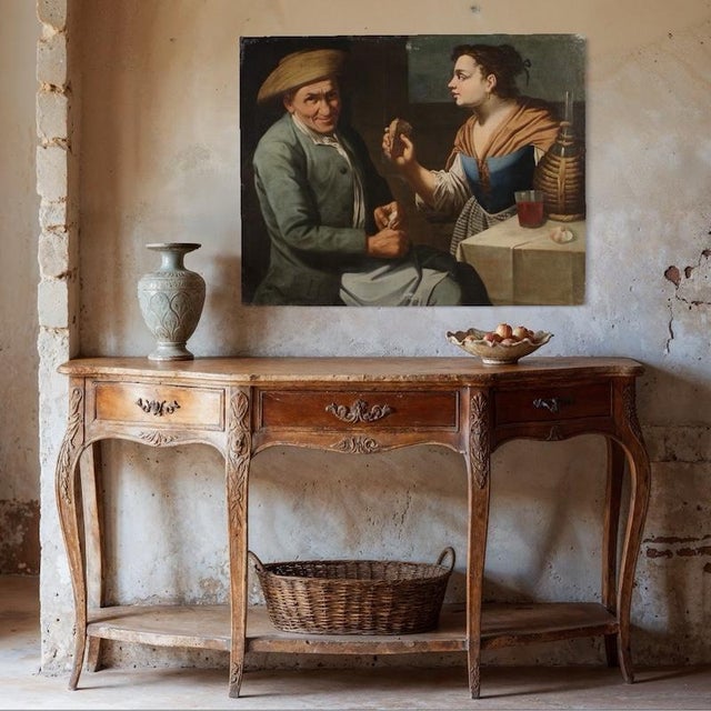Lombard School Artist, Figurative Composition, 1670, Oil Painting on Canvas For Sale - Image 8 of 14