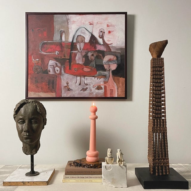 Ngurah Aryana - Outsider “Kelvarga” Mixed Media on Canvas, Signed (2000). Outsider figurative oil on canvas, framed....